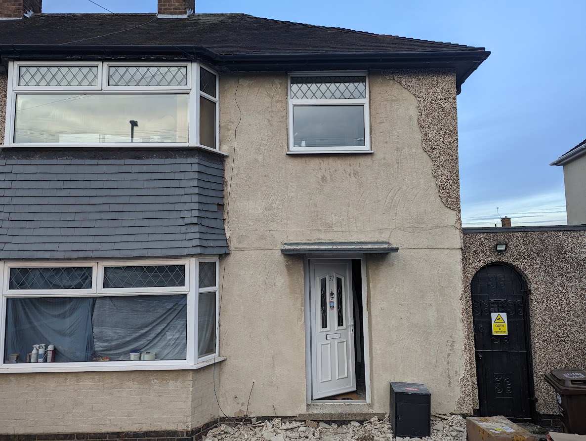 can you k rend over pebble dash